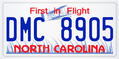 NC license plate DMC8905