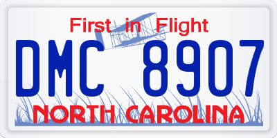 NC license plate DMC8907
