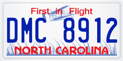 NC license plate DMC8912
