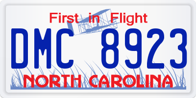 NC license plate DMC8923