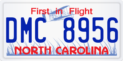 NC license plate DMC8956