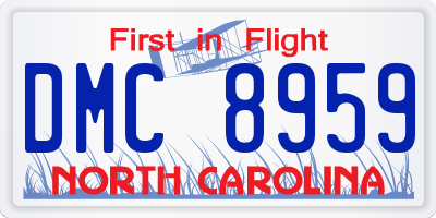 NC license plate DMC8959