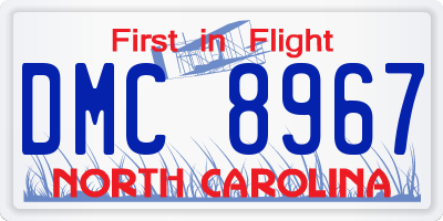 NC license plate DMC8967