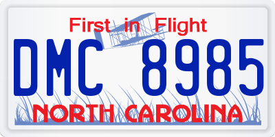 NC license plate DMC8985