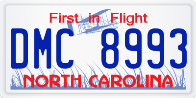 NC license plate DMC8993