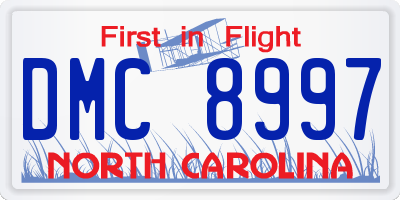 NC license plate DMC8997