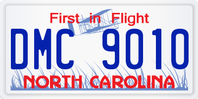 NC license plate DMC9010