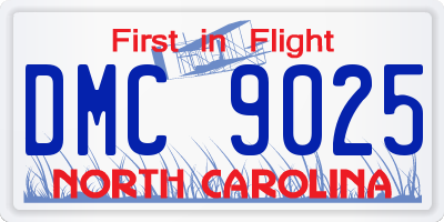 NC license plate DMC9025