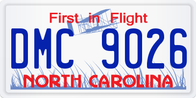 NC license plate DMC9026