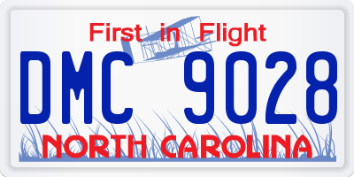 NC license plate DMC9028