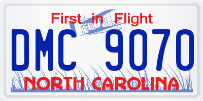 NC license plate DMC9070