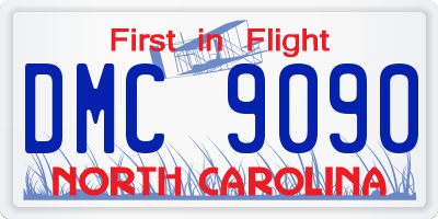 NC license plate DMC9090