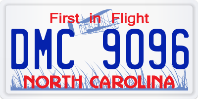 NC license plate DMC9096