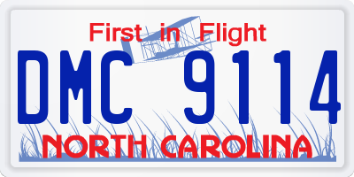NC license plate DMC9114