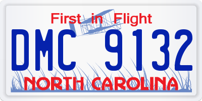 NC license plate DMC9132