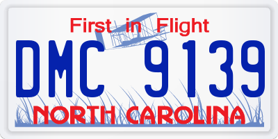 NC license plate DMC9139