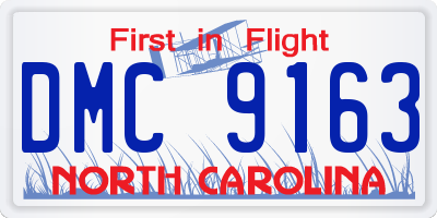 NC license plate DMC9163