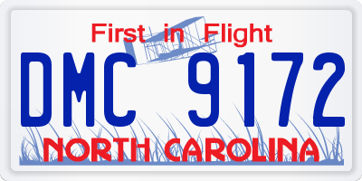 NC license plate DMC9172