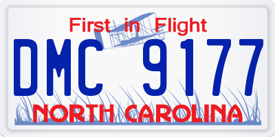 NC license plate DMC9177