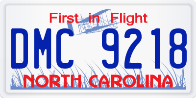 NC license plate DMC9218
