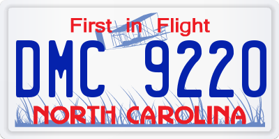 NC license plate DMC9220