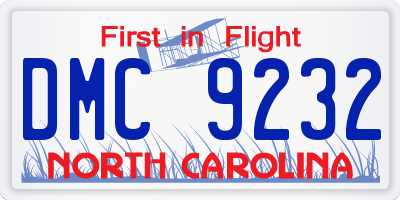 NC license plate DMC9232
