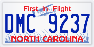 NC license plate DMC9237