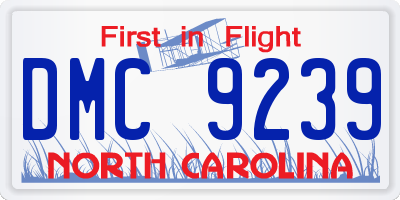 NC license plate DMC9239