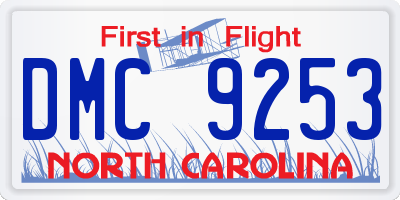 NC license plate DMC9253