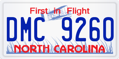 NC license plate DMC9260