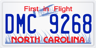 NC license plate DMC9268
