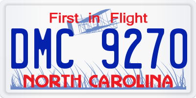 NC license plate DMC9270
