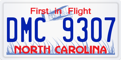 NC license plate DMC9307