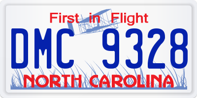 NC license plate DMC9328