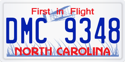 NC license plate DMC9348
