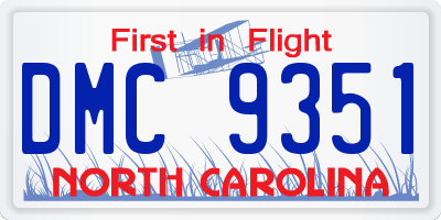 NC license plate DMC9351