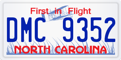 NC license plate DMC9352