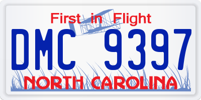 NC license plate DMC9397