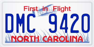 NC license plate DMC9420