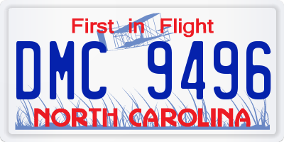 NC license plate DMC9496