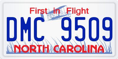 NC license plate DMC9509