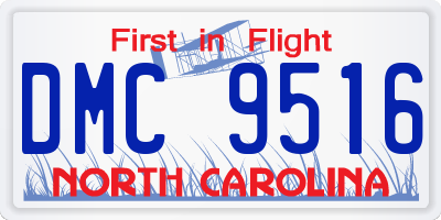 NC license plate DMC9516