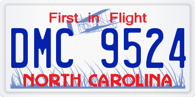 NC license plate DMC9524