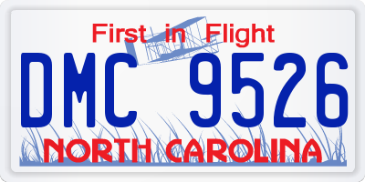NC license plate DMC9526