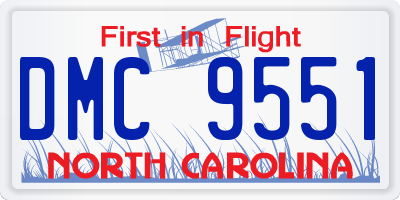 NC license plate DMC9551