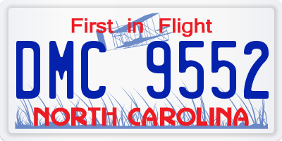 NC license plate DMC9552