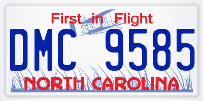 NC license plate DMC9585