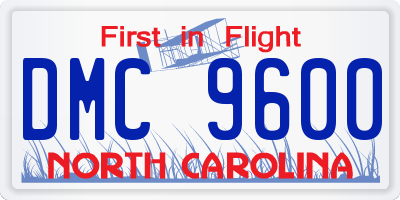 NC license plate DMC9600