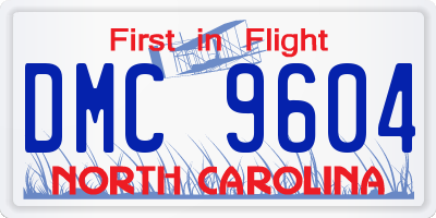 NC license plate DMC9604