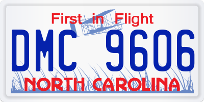 NC license plate DMC9606